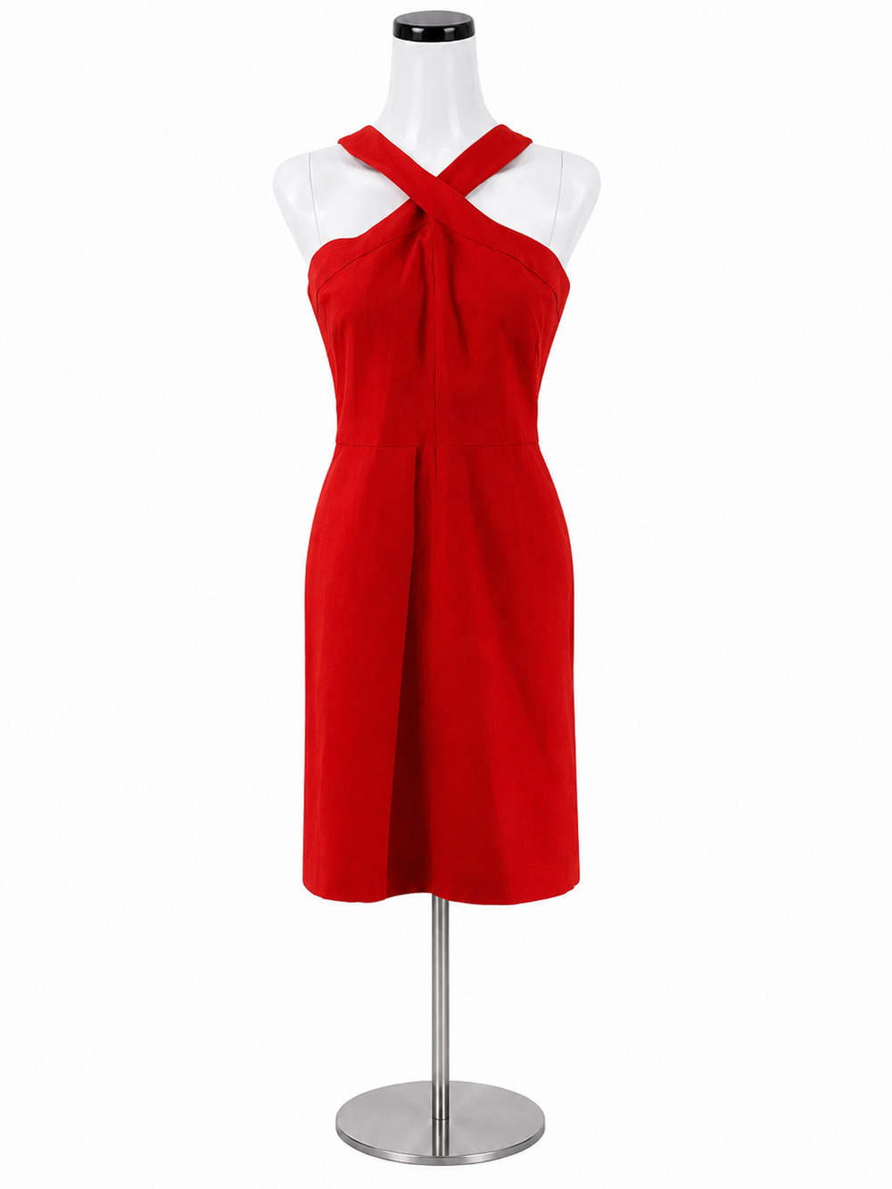 Ann Taylor Red Linen Blend Halter Sheath Dress Size 8